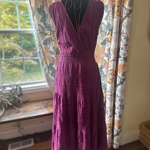 Sundance Pink and Purple Pleated Sundress